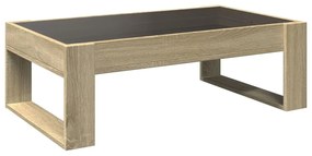 sonoma tölgy végtelen hatású LED-es dohányzóasztal 90x53x30 cm