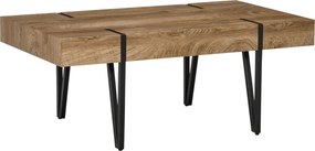 HOMCOM Dohányzóasztal, ipari design, 105 cm x 60 cm x 42 cm fekete-barna