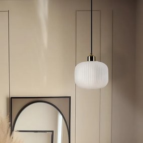 Csillár zsinóron HARMA 1xE27/15W/230V átm. 20 cm fehér/arany