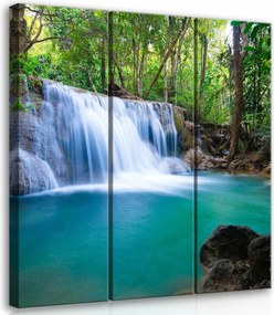 Vászonkép 90x100 Trópusi vízesés dzsungel természet nyugalom frissesség egzotikus