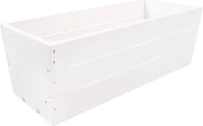 Fehér Fából Készült Virág- És Gyógynövénytartó Doboz 40x18x15 cm