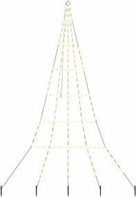 vidaXL LED Karácsonyfák talajráccsal Meleg fehér 306 cm Fém