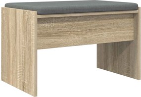 vidaXL Előtér pad párnával Sonoma tölgy 63 x 38 x 40 cm