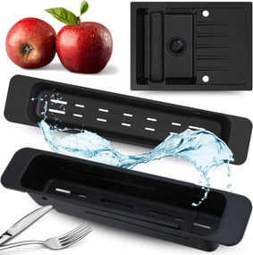 Mosogató Csepegtető Keskeny Edény Csepegtető Rendszerező Fekete állítható