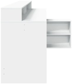 fehér szerelt fa íróasztal LED-világítással 200 x 104 x 91 cm