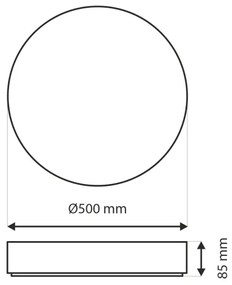 LED Dimmelhető mennyezeti lámpa EBRO LED/36W/230V 2700-6500K  + távirányító