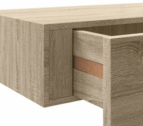 tölgyszínű MDF falra szerelhető fiókos polc 40 x 23,5 x 10 cm