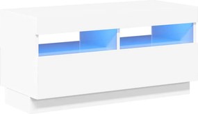 vidaXL magasfényű fehér TV-szekrény LED-lámpákkal 80 x 35 x 40 cm