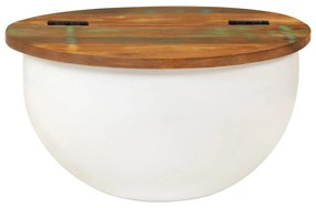 fehér újrahasznosított fa dohányzóasztal 50x27 cm