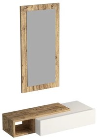 Fali polc + tükör VIEN fehér/atlanti fenyő