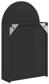 fekete ívelt tükrös fürdőszobaszekrény LED-del 42 x 13 x 70 cm
