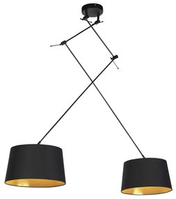 Lógó lámpa pamut árnyalatokkal, fekete arannyal, 35 cm - Blitz II fekete