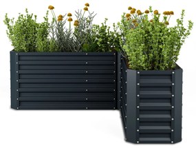 Blumfeldt High Grow magaságyás, L alak, időjárásálló, korrózióálló, robusztus, 742 L