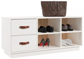 fehér tömör fenyőfa cipőtároló pad 100 x 34 x 45 cm