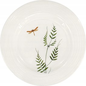 Porcelán sekély tányér Croft Dragonfly 27,5cm, zöld/barna