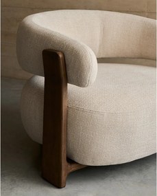 Bézs zsenília fotel Granite – Kave Home