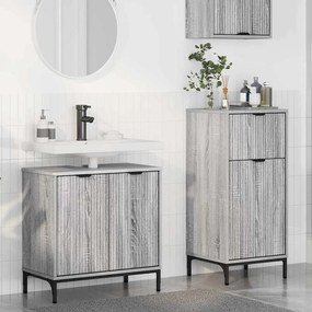 Fürdőszoba bútor szett 2 pcs Szürke sonoma 39.5 x 36 x 88 cm