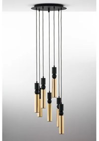 Jupiter 2018 - Csillár zsinóron ALAS 7xGU10/10W/230V arany/fekete