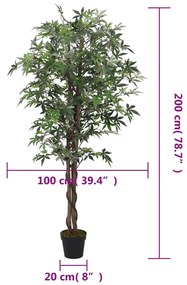 vidaXL zöld mű juharfa 756 levéllel 200 cm