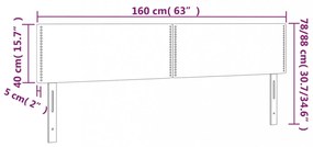 világosszürke szövet LED-es fejtámla 160x5x78/88 cm