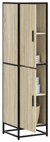 Highboard sonoma tölgy 35,5x35x139 cm gépelt fa és fém