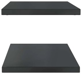 2 db fekete rozsdamentes acél fali polc 100 x 40 x 3 cm