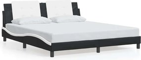 vidaXL fekete és fehér műbőr ágykeret matrac nélkül Zadar 180x200 cm