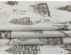 Karácsonyi pamut ágynemét Zimní krajina , 140 x 200 cm, 70 x 90 cm