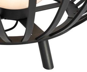 Design állólámpa fekete opál üveggel 110 cm - Angela