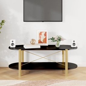 fekete szerelt fa dohányzóasztal 110x48x40 cm