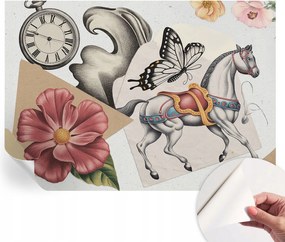 Design fali fotótapéta öntapadós vintage virágok 312x219 cm