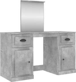 vidaXL betonszürke fésülködőasztal tükörrel 130 x 50 x 132,5 cm