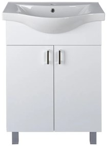 Viva STYLE Ekonomik 65 lábon álló 2 ajtós fürdőszobabútor Sanovit ALBATROS 10065 mosdóval 64,5x46,5