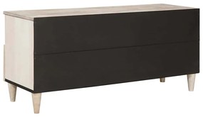 TV szekrény fiókkal Fehér 100 x 33 x 46 cm tömör mangófa
