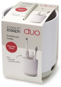 Fehér műanyag fogkefetartó pohár Duo – Joseph Joseph