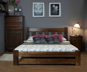 AMI nábytek Fenyőfa ágy Mila 160x200 cm dió színben
