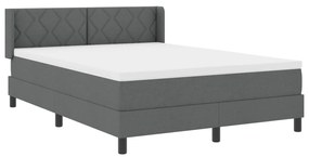 Boxspring Ágy Matrac, Sötétszürke, 140x200 cm, Szövet