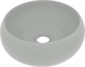 vidaXL kerek matt világosszürke kerámia luxus mosdókagyló 40 x 15 cm