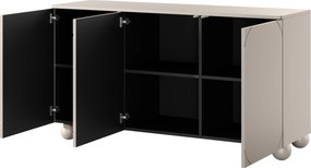 Sonatia II komód 150 cm háromajtós - kasmír / gömb lábak