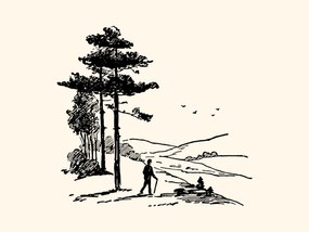 Fém poszter Fali dekoráció Vándor utazó számára