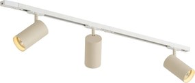 Modern sínrendszer 3 spotlámpával fehér bézs színben 1 fázisú GU10 70mm - Iconic Jeana Luxe