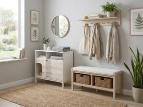 Komód FROST 100x90 cm fehér, alpesi tölgy dekorációval