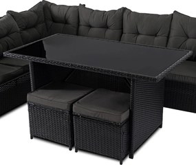 Kerti ülőgarnitúra szett Fekete/Sötétszürke színben. DALLAS