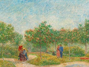 Reprodukció Garden with Courting Couples (Square Saint-Pierre) - Vincent van Gogh