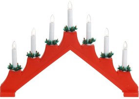Karácsonyi gyertyadísz Candle Bridge piros, 7 LED