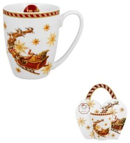 Porcelánbögre 360ml, díszcsomagolásban, Santa on Sleigh