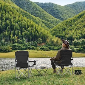 Összecsukható kempingszék 2 darabos szett, pohártartóval