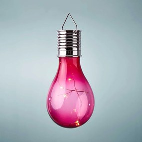 SUNLIGHT napelemes villanykörte akasztóval pink