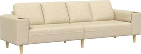 vidaXL Nappali Kanapé Krém 250 x 77 x 76 cm Poliészter