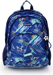 Hátizsák, iskolatáska, cipzáras, GABOL Crew, kék, foci (GA238440F)